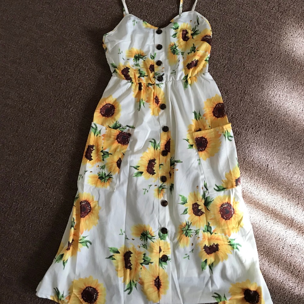 Sunflower Dress with Pockets